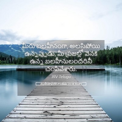 Picture 05 - ద్వితీయోపదేశ కాండము 25:18 TELIRV - మీరు బలహీనంగా, - Bible Verse Picture