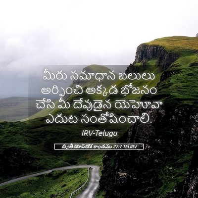 Picture 05 - ద్వితీయోపదేశ కాండము 27:7 TELIRV - మీరు సమాధాన బలులు - Bible Verse Picture