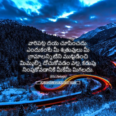 Picture 05 - ద్వితీయోపదేశ కాండము 28:57 TELIRV - వారిపట్ల దయ - Bible Verse Picture