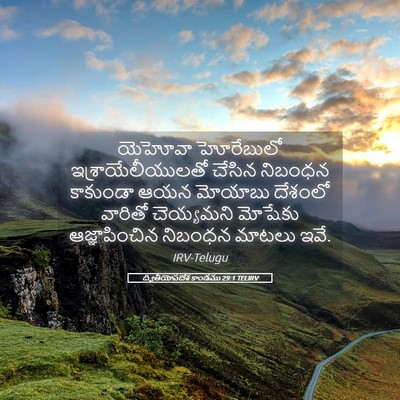 Picture 05 - ద్వితీయోపదేశ కాండము 29:1 TELIRV - యెహోవా హోరేబులో - Bible Verse Picture