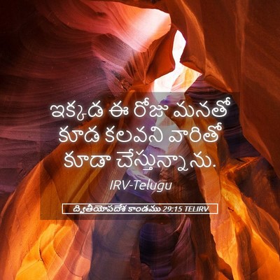 Picture 05 - ద్వితీయోపదేశ కాండము 29:15 TELIRV - ఇక్కడ ఈ రోజు మనతో - Bible Verse Picture
