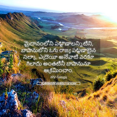 Picture 05 - ద్వితీయోపదేశ కాండము 3:10 TELIRV - మైదానంలోని - Bible Verse Picture