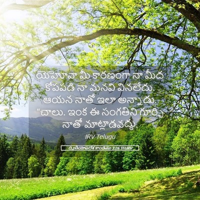 Picture 05 - ద్వితీయోపదేశ కాండము 3:26 TELIRV - యెహోవా మీ కారణంగా - Bible Verse Picture