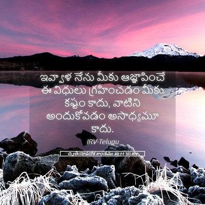 Picture 05 - ద్వితీయోపదేశ కాండము 30:11 TELIRV - ఇవ్వాళ నేను మీకు - Bible Verse Picture