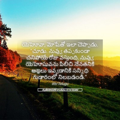 Picture 05 - ద్వితీయోపదేశ కాండము 31:14 TELIRV - యెహోవా, మోషేతో ఇలా - Bible Verse Picture