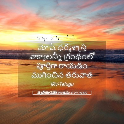 Picture 05 - ద్వితీయోపదేశ కాండము 31:24 TELIRV - మోషే ధర్మశాస్త్ర - Bible Verse Picture