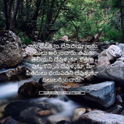 Picture 05 - ద్వితీయోపదేశ కాండము 32:17 TELIRV - వారు దేవత్వం లేని - Bible Verse Picture