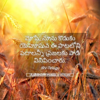Picture 05 - ద్వితీయోపదేశ కాండము 32:44 TELIRV - మోషే, నూను కొడుకు - Bible Verse Picture