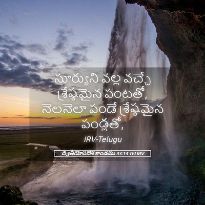 Picture 05 - ద్వితీయోపదేశ కాండము 33:14 TELIRV - సూర్యుని వల్ల - Bible Verse Picture