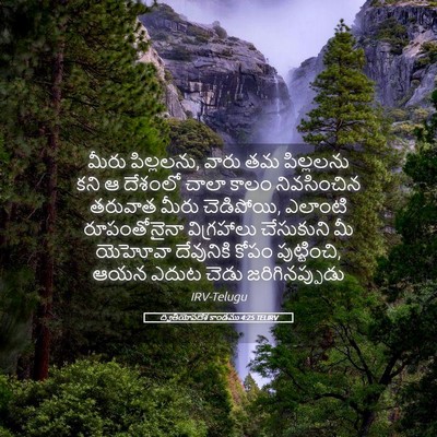Picture 05 - ద్వితీయోపదేశ కాండము 4:25 TELIRV - మీరు పిల్లలను, - Bible Verse Picture