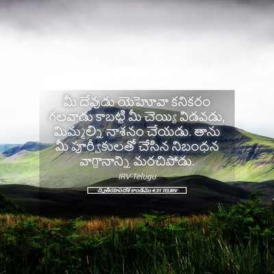 Picture 05 - ద్వితీయోపదేశ కాండము 4:31 TELIRV - మీ దేవుడు యెహోవా - Bible Verse Picture