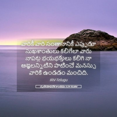 Picture 05 - ద్వితీయోపదేశ కాండము 5:29 TELIRV - వారికీ వారి - Bible Verse Picture