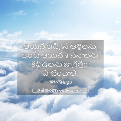 Picture 05 - ద్వితీయోపదేశ కాండము 6:17 TELIRV - ఆయన ఇచ్చిన - Bible Verse Picture