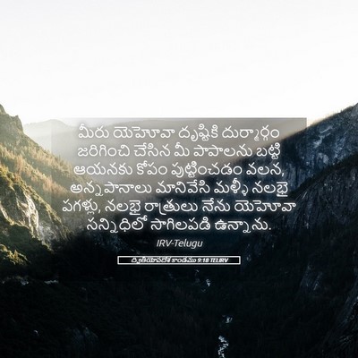 Picture 05 - ద్వితీయోపదేశ కాండము 9:18 TELIRV - మీరు యెహోవా - Bible Verse Picture