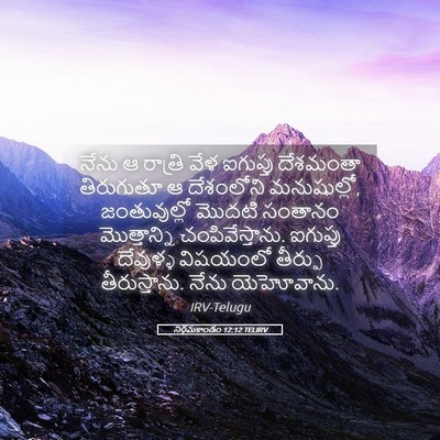 Picture 05 - నిర్గమకాండం 12:12 TELIRV - నేను ఆ రాత్రి వేళ - Bible Verse Picture