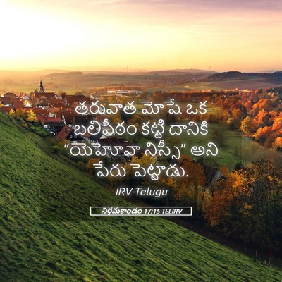 Picture 05 - నిర్గమకాండం 17:15 TELIRV - తరువాత మోషే ఒక - Bible Verse Picture