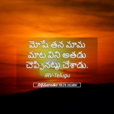 Picture 05 - నిర్గమకాండం 18:24 TELIRV - మోషే తన మామ మాట - Bible Verse Picture