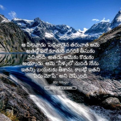 Picture 05 - నిర్గమకాండం 2:10 TELIRV - ఆ పిల్లవాడు - Bible Verse Picture