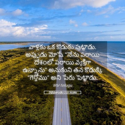Picture 05 - నిర్గమకాండం 2:22 TELIRV - వాళ్లకు ఒక కొడుకు - Bible Verse Picture