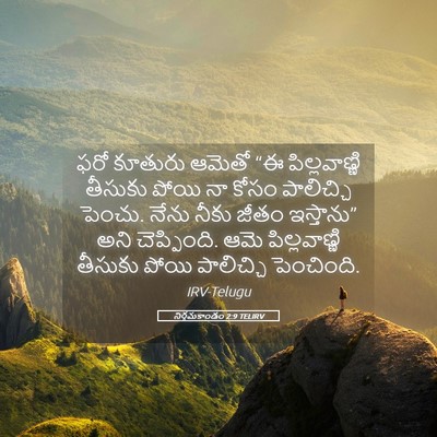 Picture 05 - నిర్గమకాండం 2:9 TELIRV - ఫరో కూతురు ఆమెతో - Bible Verse Picture