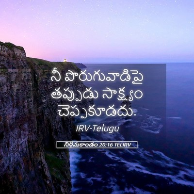Picture 05 - నిర్గమకాండం 20:16 TELIRV - నీ పొరుగువాడిపై - Bible Verse Picture