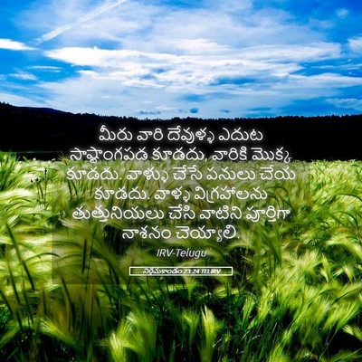 Picture 05 - నిర్గమకాండం 23:24 TELIRV - మీరు వారి దేవుళ్ళ - Bible Verse Picture