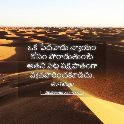 Picture 05 - నిర్గమకాండం 23:3 TELIRV - ఒక పేదవాడు న్యాయం - Bible Verse Picture