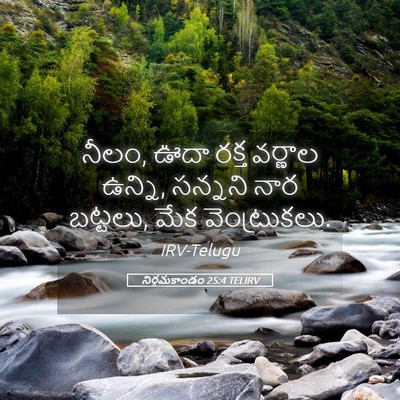 Picture 05 - నిర్గమకాండం 25:4 TELIRV - నీలం, ఊదా రక్త - Bible Verse Picture