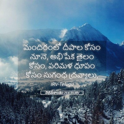 Picture 05 - నిర్గమకాండం 25:6 TELIRV - మందిరంలో దీపాల - Bible Verse Picture