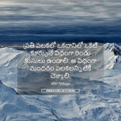 Picture 05 - నిర్గమకాండం 26:17 TELIRV - ప్రతి పలకలో - Bible Verse Picture