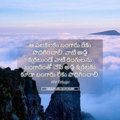Picture 05 - నిర్గమకాండం 26:29 TELIRV - ఆ పలకలకు బంగారు - Bible Verse Picture