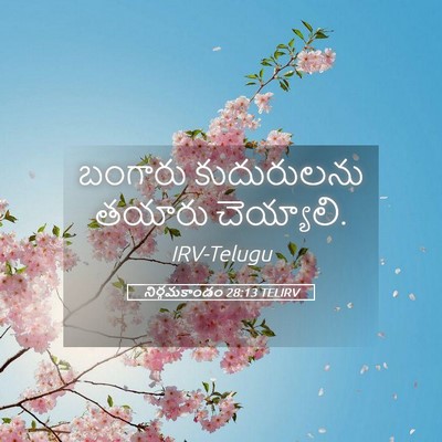 Picture 05 - నిర్గమకాండం 28:13 TELIRV - బంగారు కుదురులను - Bible Verse Picture