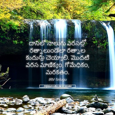Picture 05 - నిర్గమకాండం 28:17 TELIRV - దానిలో నాలుగు - Bible Verse Picture