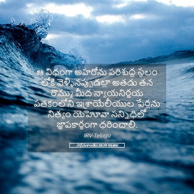 Picture 05 - నిర్గమకాండం 28:29 TELIRV - ఆ విధంగా అహరోను - Bible Verse Picture