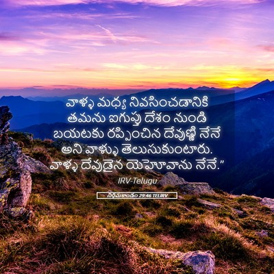 Picture 05 - నిర్గమకాండం 29:46 TELIRV - వాళ్ళ మధ్య - Bible Verse Picture