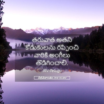 Picture 05 - నిర్గమకాండం 29:8 TELIRV - తరువాత అతని - Bible Verse Picture