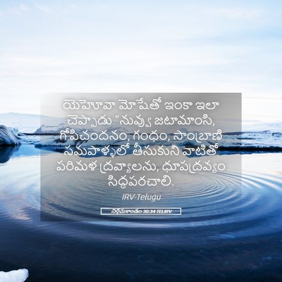Picture 05 - నిర్గమకాండం 30:34 TELIRV - యెహోవా మోషేతో - Bible Verse Picture