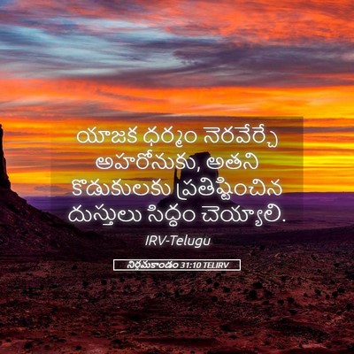 Picture 05 - నిర్గమకాండం 31:10 TELIRV - యాజక ధర్మం - Bible Verse Picture
