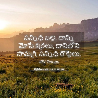 Picture 05 - నిర్గమకాండం 35:13 TELIRV - సన్నిధి బల్ల, - Bible Verse Picture