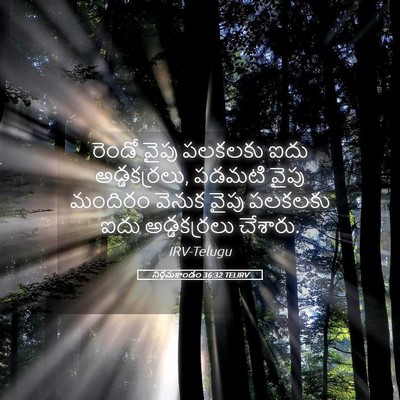 Picture 05 - నిర్గమకాండం 36:32 TELIRV - రెండో వైపు పలకలకు - Bible Verse Picture