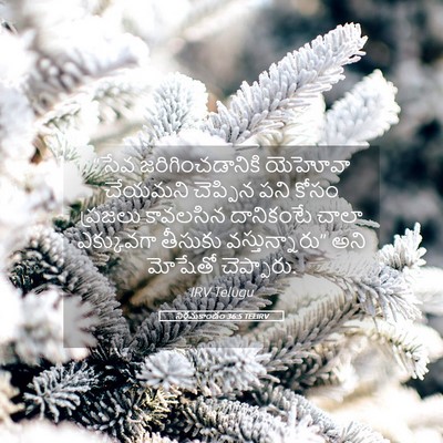 Picture 05 - నిర్గమకాండం 36:5 TELIRV - “సేవ - Bible Verse Picture