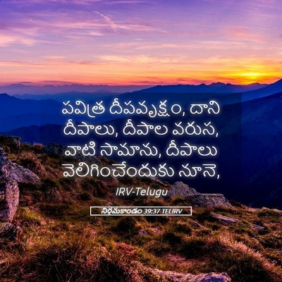 Picture 05 - నిర్గమకాండం 39:37 TELIRV - పవిత్ర దీపవృక్షం, - Bible Verse Picture