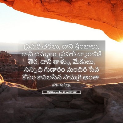 Picture 05 - నిర్గమకాండం 39:40 TELIRV - ప్రహరీ తెరలు, దాని - Bible Verse Picture