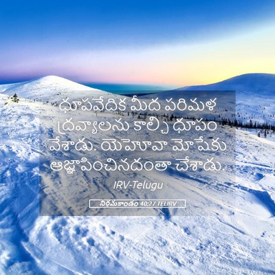 Picture 05 - నిర్గమకాండం 40:27 TELIRV - ధూపవేదిక మీద - Bible Verse Picture