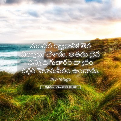 Picture 05 - నిర్గమకాండం 40:28 TELIRV - మందిర ద్వారానికి - Bible Verse Picture