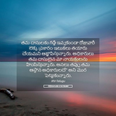 Picture 05 - నిర్గమకాండం 5:16 TELIRV - తమ దాసులకు గడ్డి - Bible Verse Picture