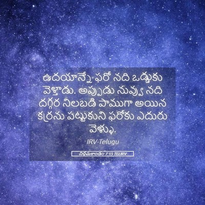 Picture 05 - నిర్గమకాండం 7:15 TELIRV - ఉదయాన్నే ఫరో నది - Bible Verse Picture