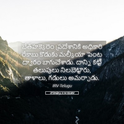 Picture 05 - నెహెమ్యా 3:14 TELIRV - బేత్‌హక్కెరెం - Bible Verse Picture