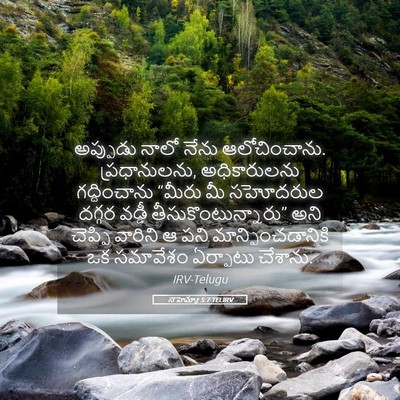 Picture 05 - నెహెమ్యా 5:7 TELIRV - అప్పుడు నాలో నేను - Bible Verse Picture