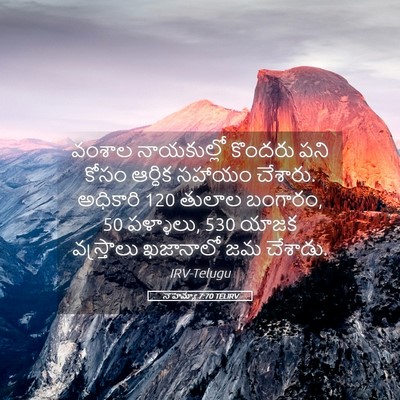 Picture 05 - నెహెమ్యా 7:70 TELIRV - వంశాల నాయకుల్లో - Bible Verse Picture